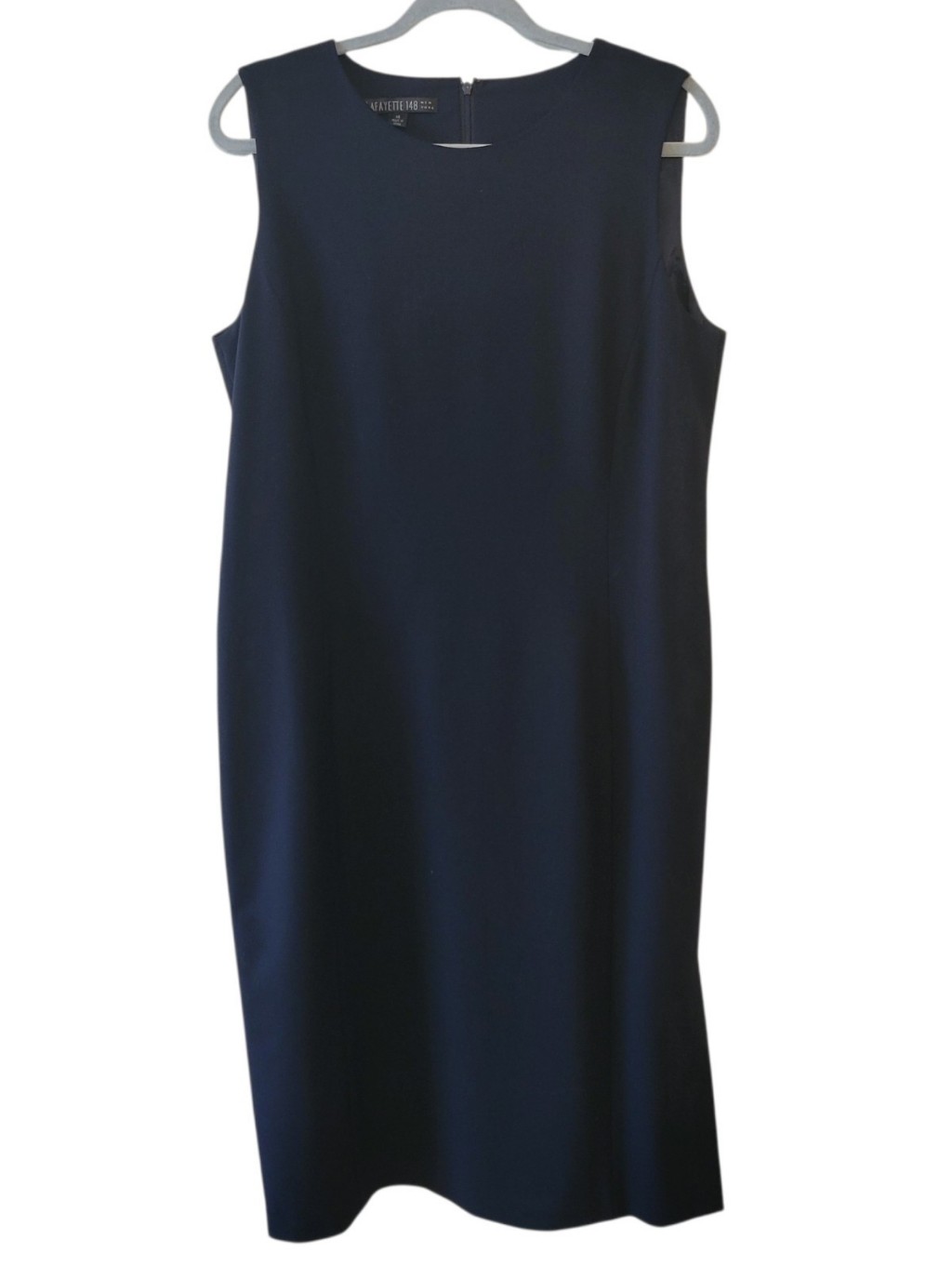 Lafayette 148 Deep Blue Wool Sleeveless Sheath Dress Size 14